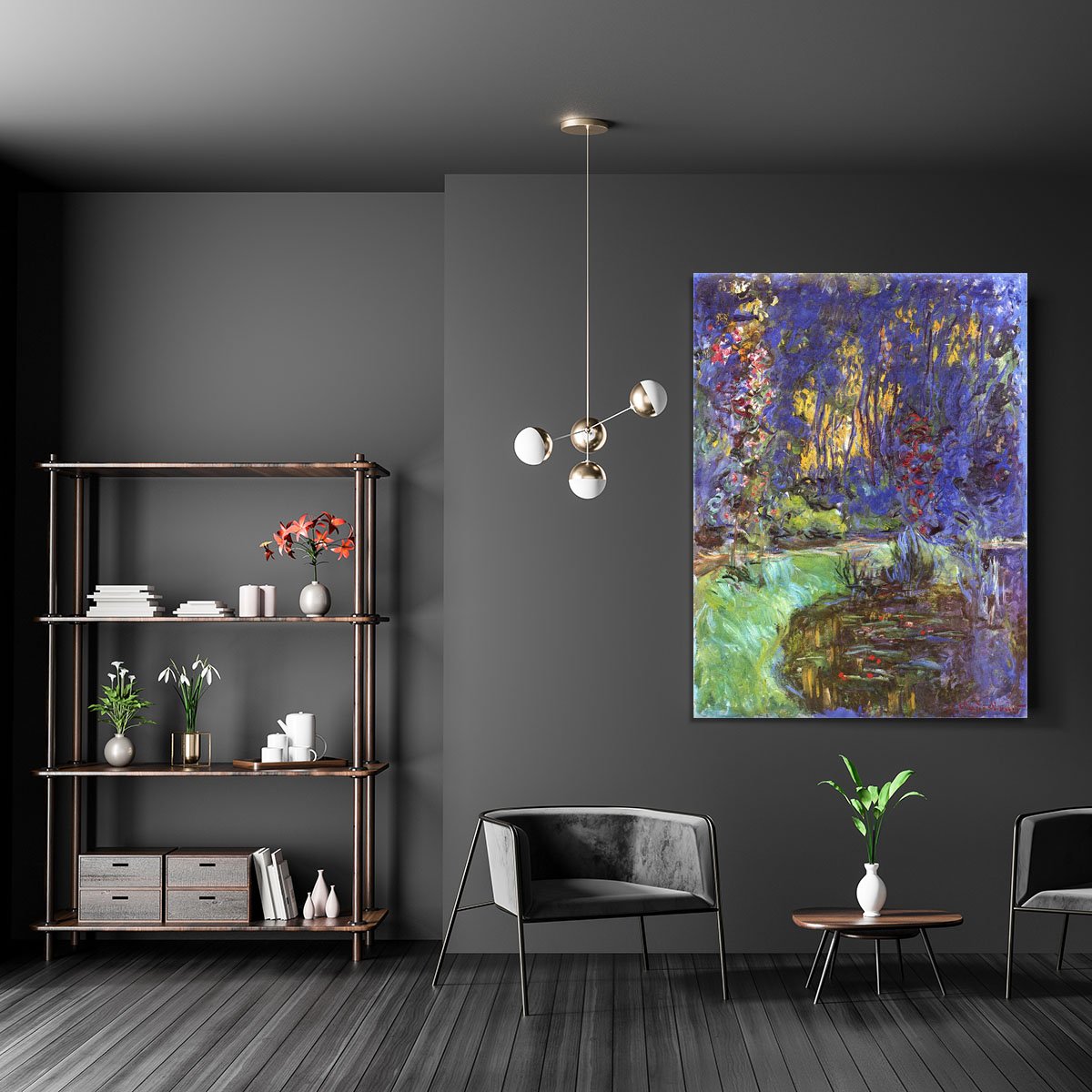 The garden in Giverny by Monet Canvas Print or Poster