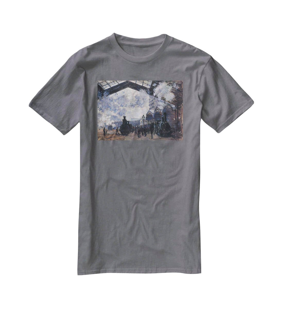 The gare St Lazare 2 by Monet T-Shirt - Canvas Art Rocks - 3