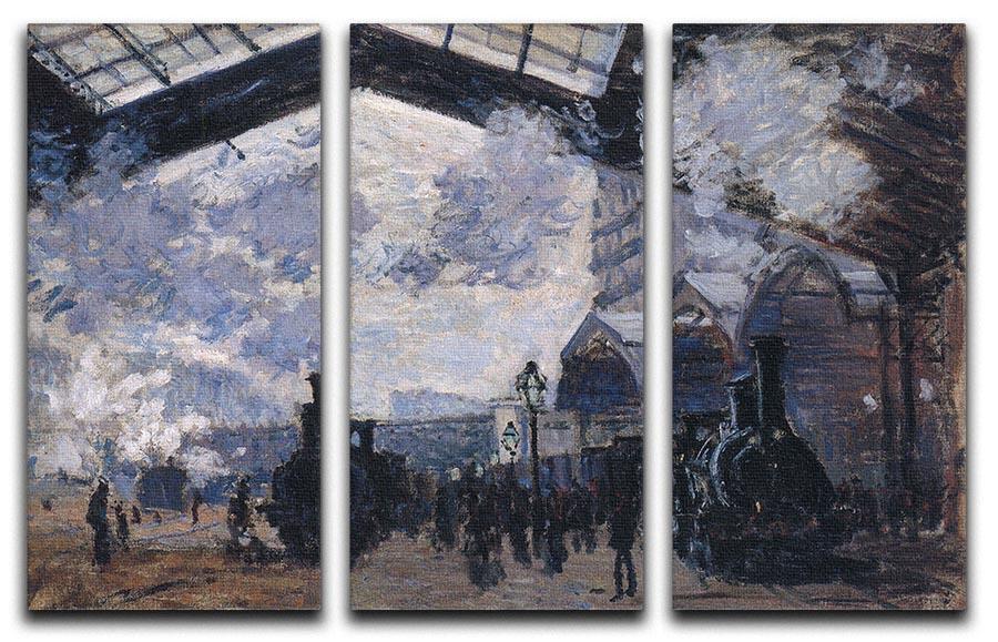 The gare St Lazare 2 by Monet Split Panel Canvas Print - Canvas Art Rocks - 4