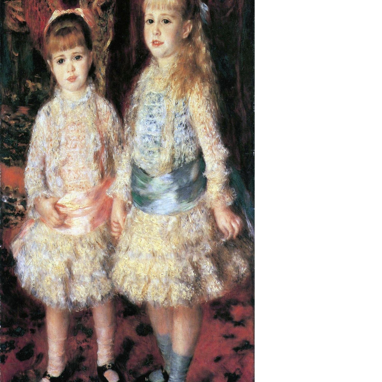 The girls Cahen dAnvers by Renoir Floating Framed Canvas