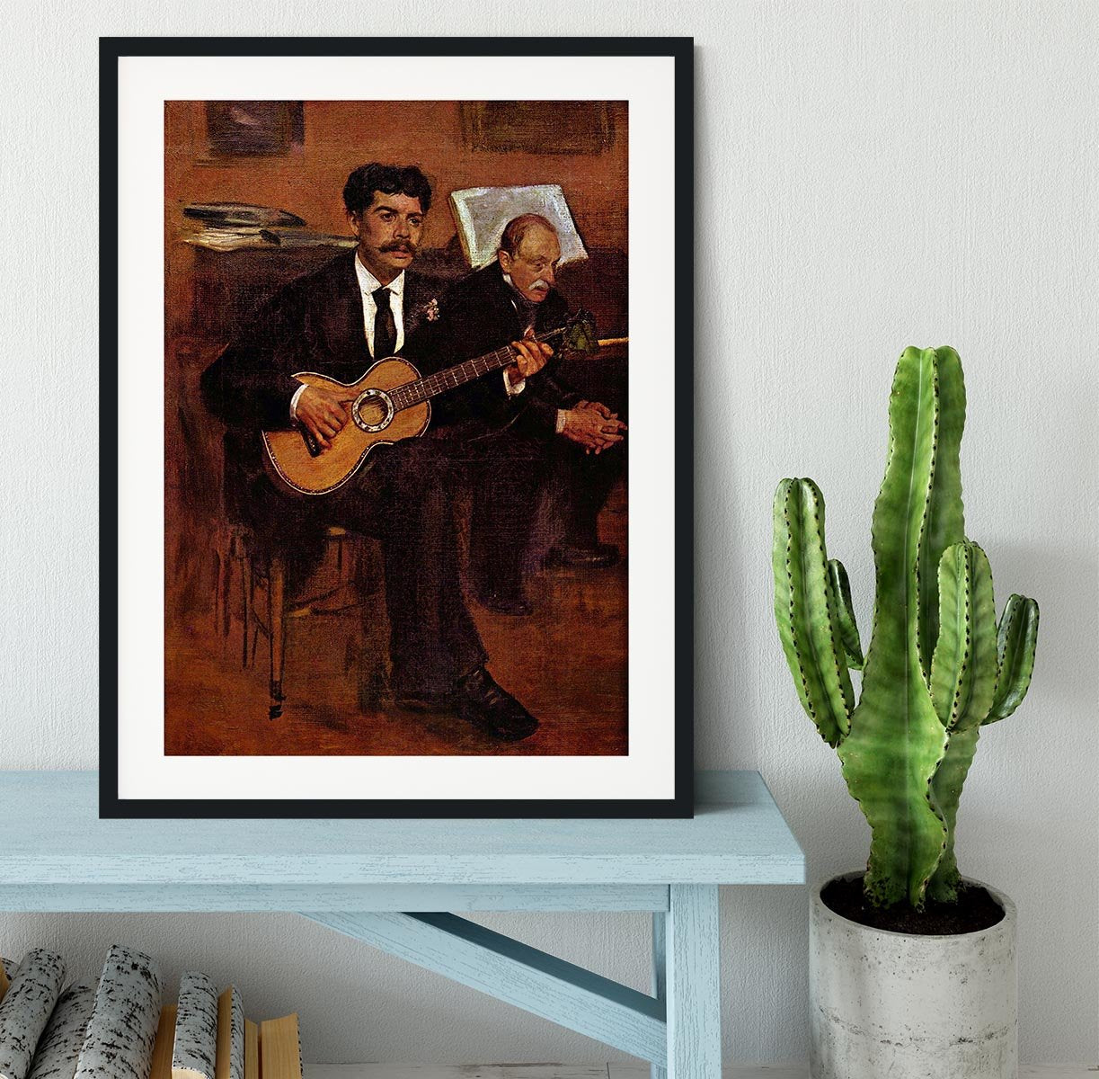 The guitarist Pagans and Monsieur Degas by Degas Framed Print - Canvas Art Rocks - 1