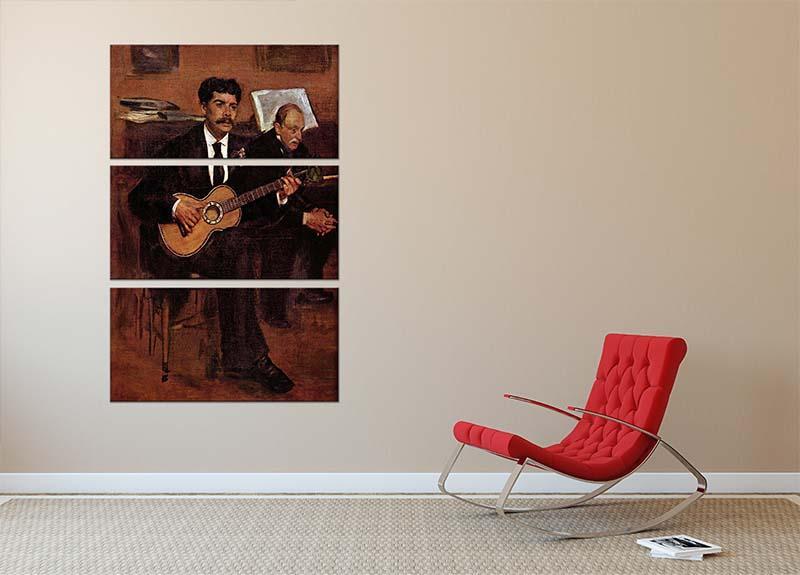 The guitarist Pagans and Monsieur Degas by Manet 3 Split Panel Canvas Print - Canvas Art Rocks - 2