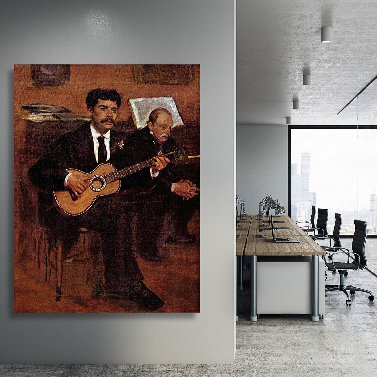 The guitarist Pagans and Monsieur Degas by Manet Canvas Print or Poster
