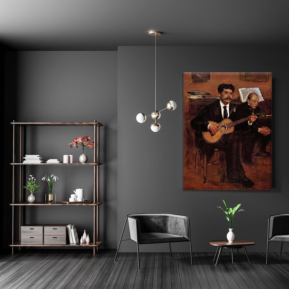 The guitarist Pagans and Monsieur Degas by Manet Canvas Print or Poster