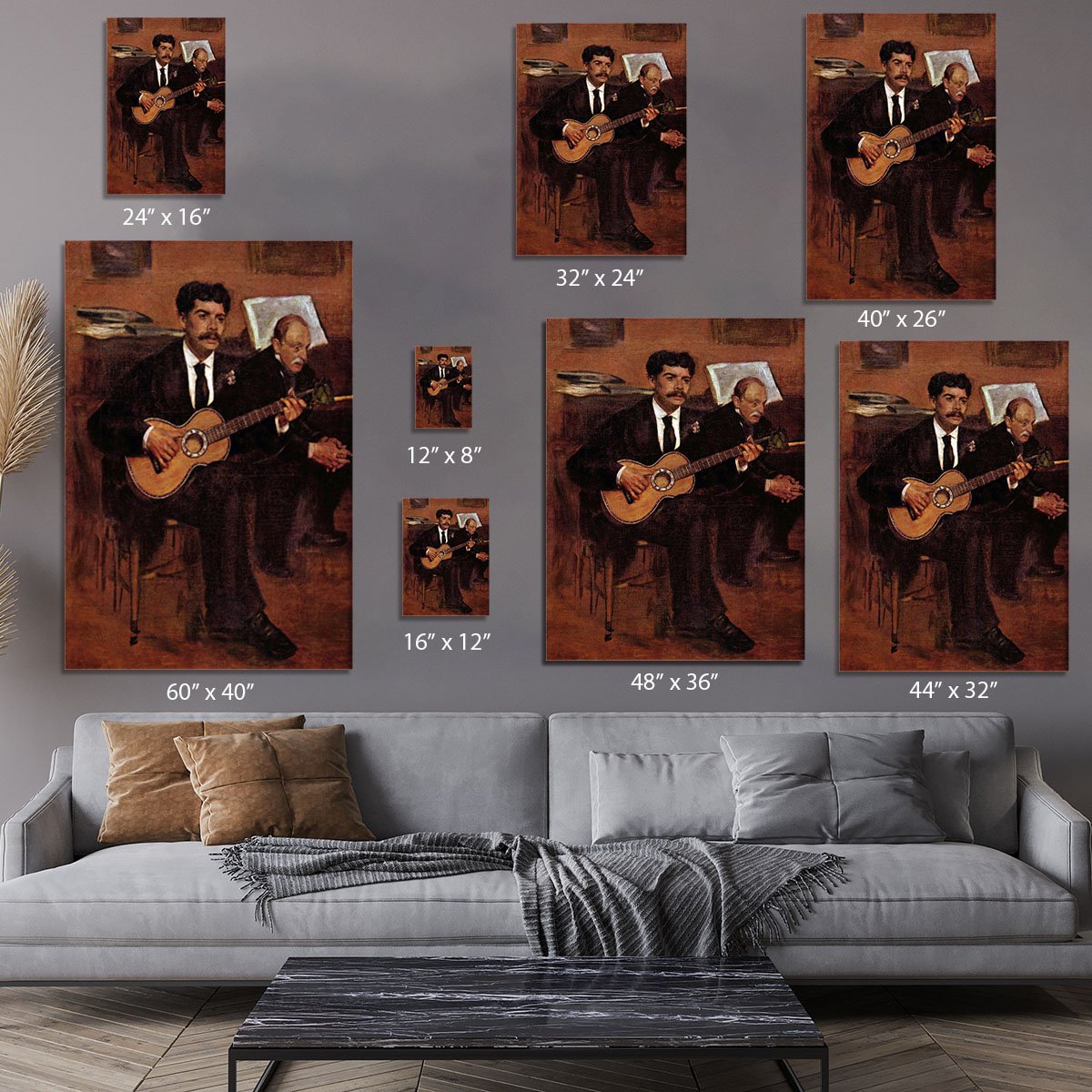 The guitarist Pagans and Monsieur Degas by Manet Canvas Print or Poster