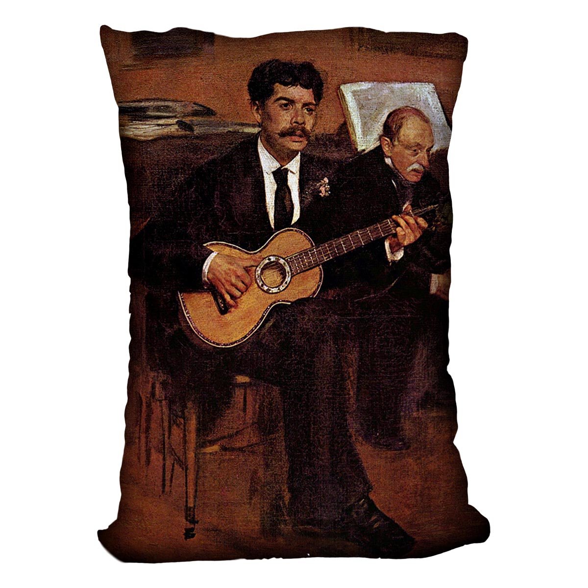 The guitarist Pagans and Monsieur Degas by Manet Throw Pillow