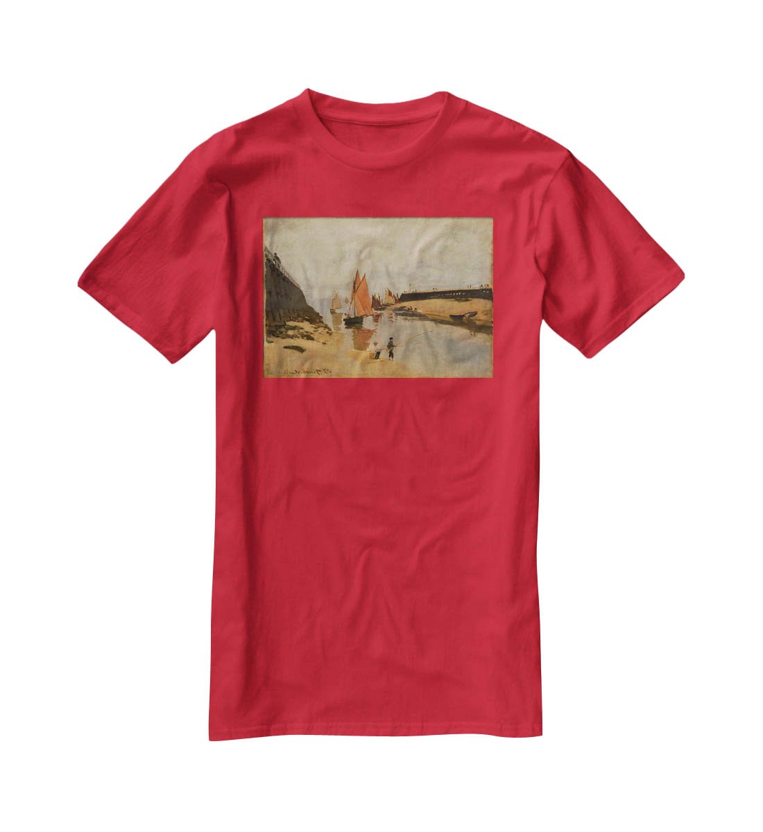 The harbor at Trouville by Monet T-Shirt - Canvas Art Rocks - 4