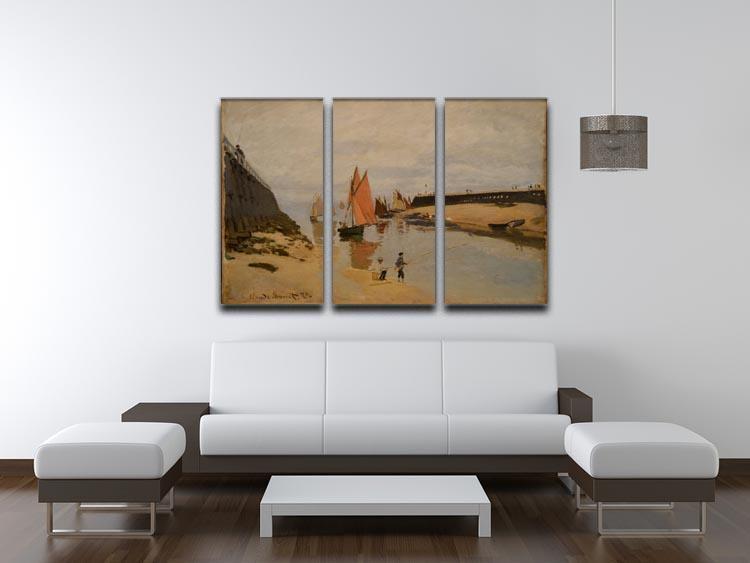 The harbor at Trouville by Monet Split Panel Canvas Print - Canvas Art Rocks - 4