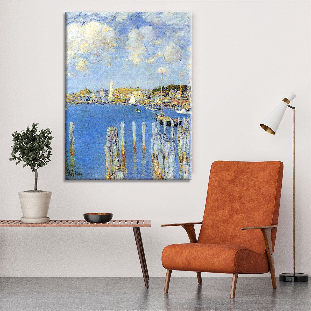 The inland port of Gloucester by Hassam Canvas Print or Poster