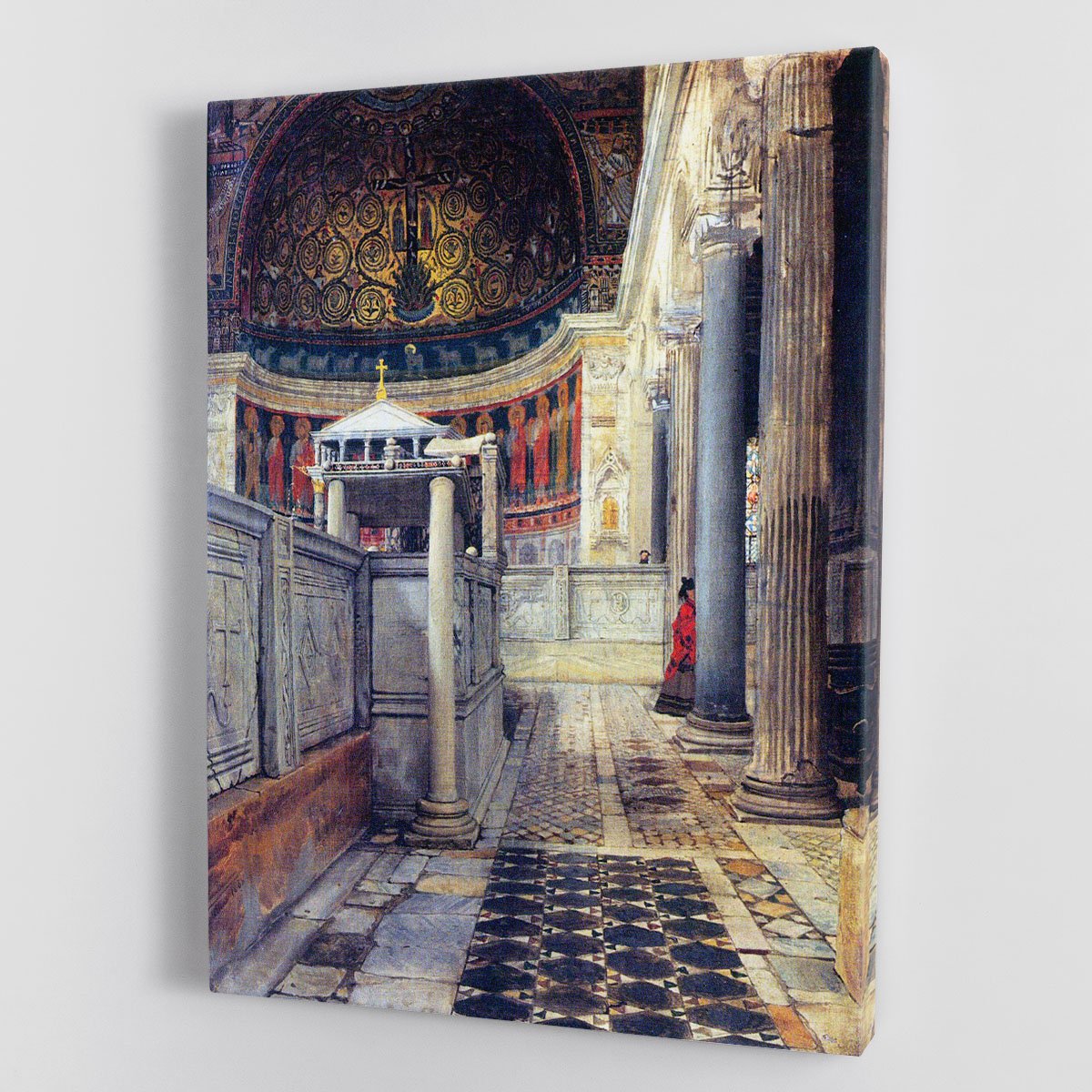 The interior of the church of San Clemente Rome by Alma Tadema Canvas Print or Poster