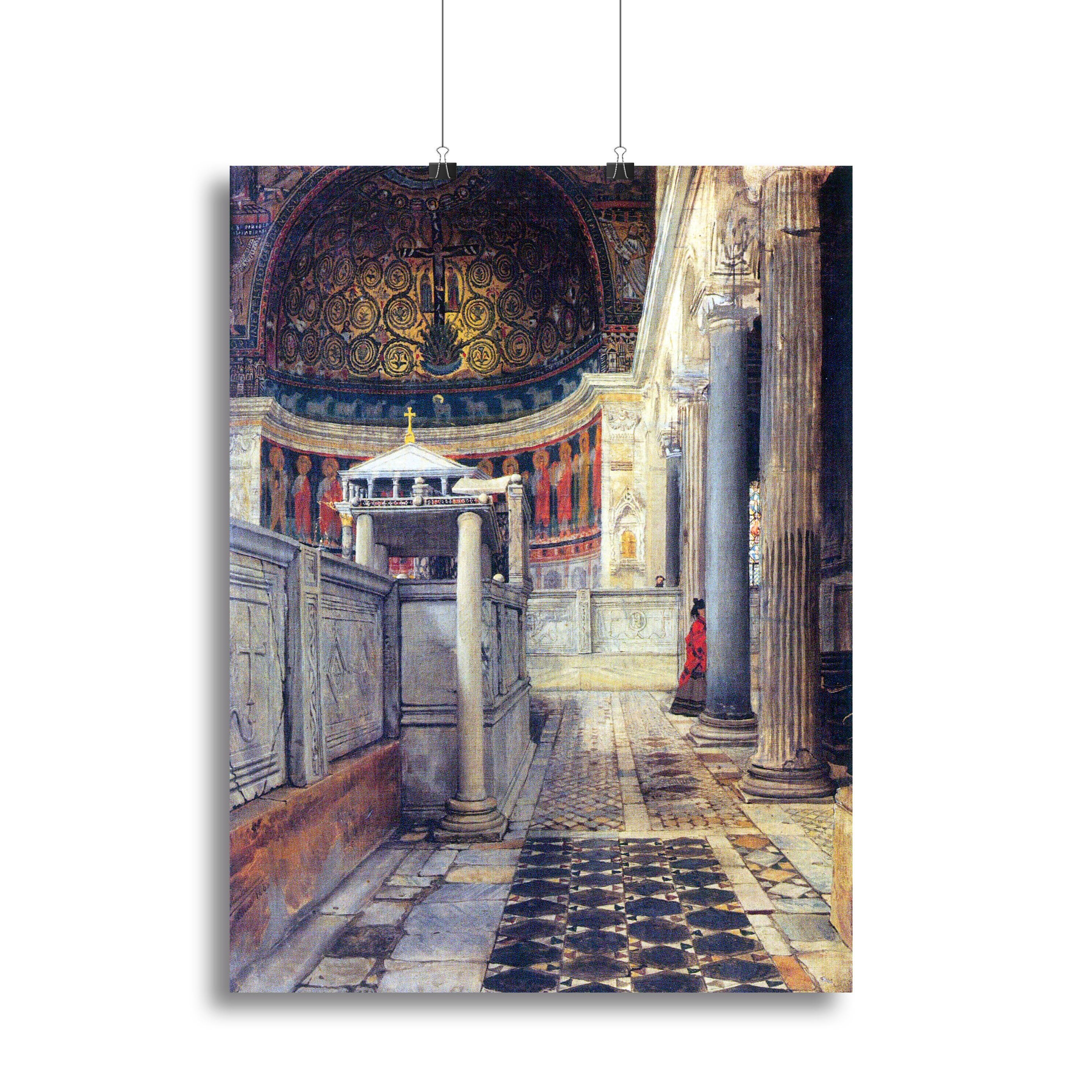 The interior of the church of San Clemente Rome by Alma Tadema Canvas Print or Poster