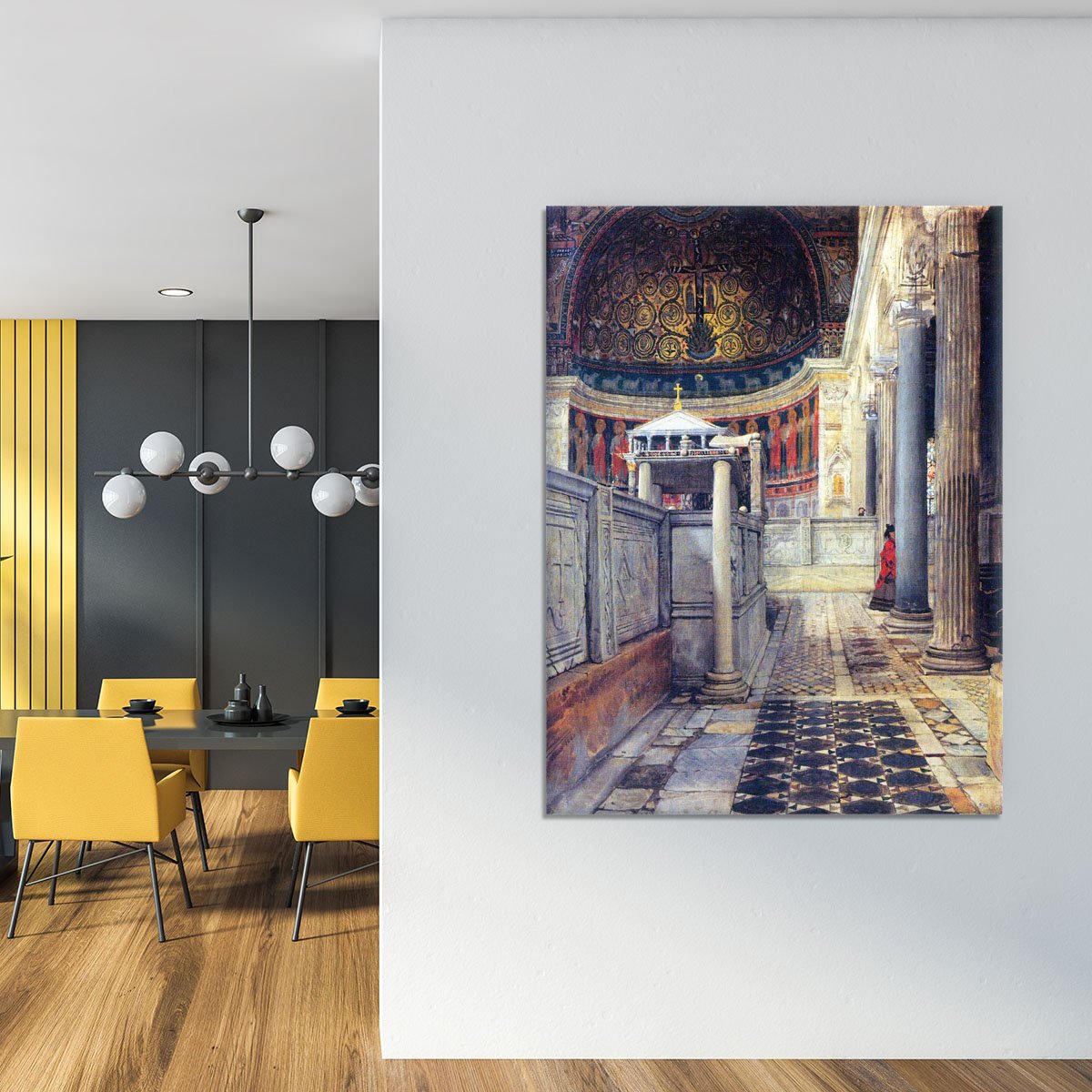 The interior of the church of San Clemente Rome by Alma Tadema Canvas Print or Poster