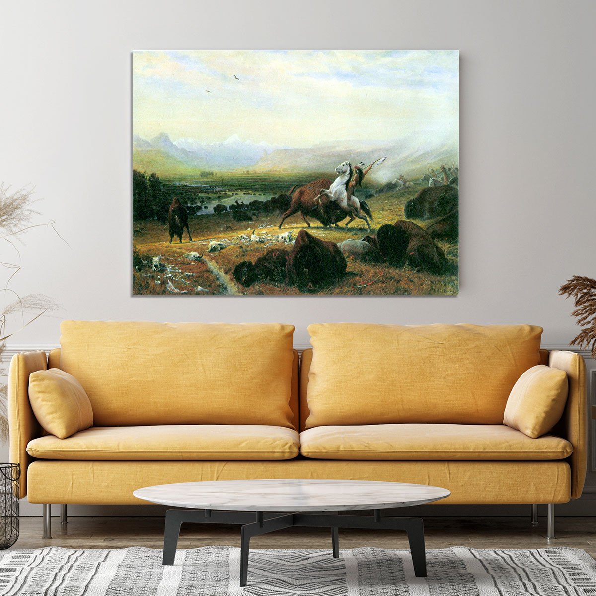 The last Buffalo by Bierstadt Canvas Print or Poster