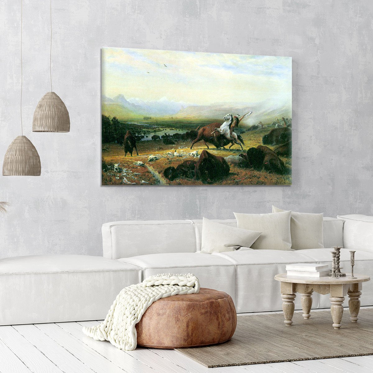 The last Buffalo by Bierstadt Canvas Print or Poster