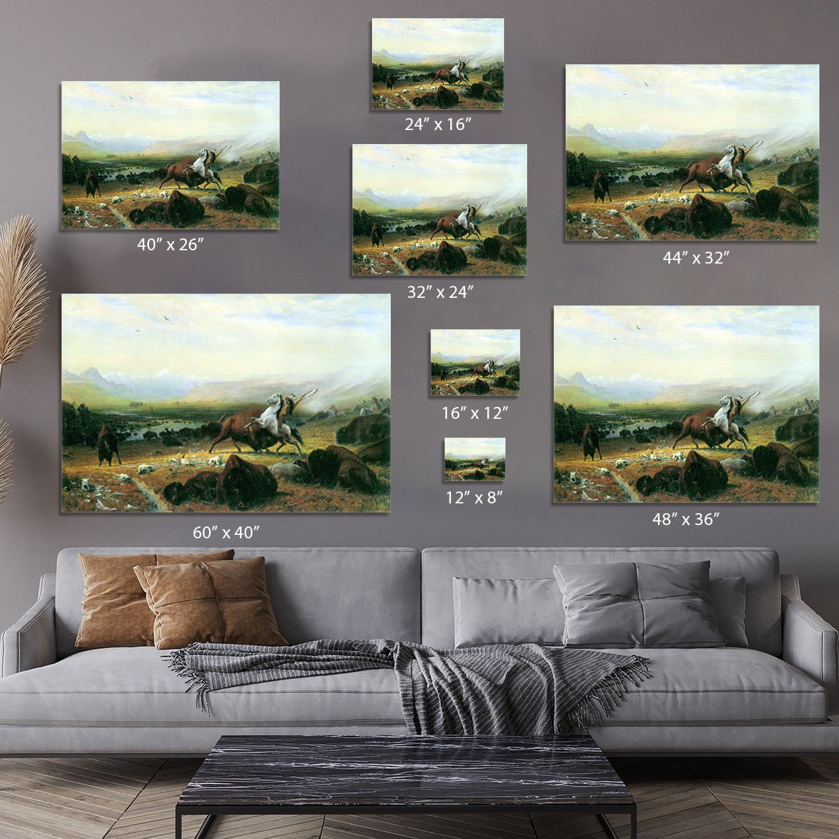 The last Buffalo by Bierstadt Canvas Print or Poster