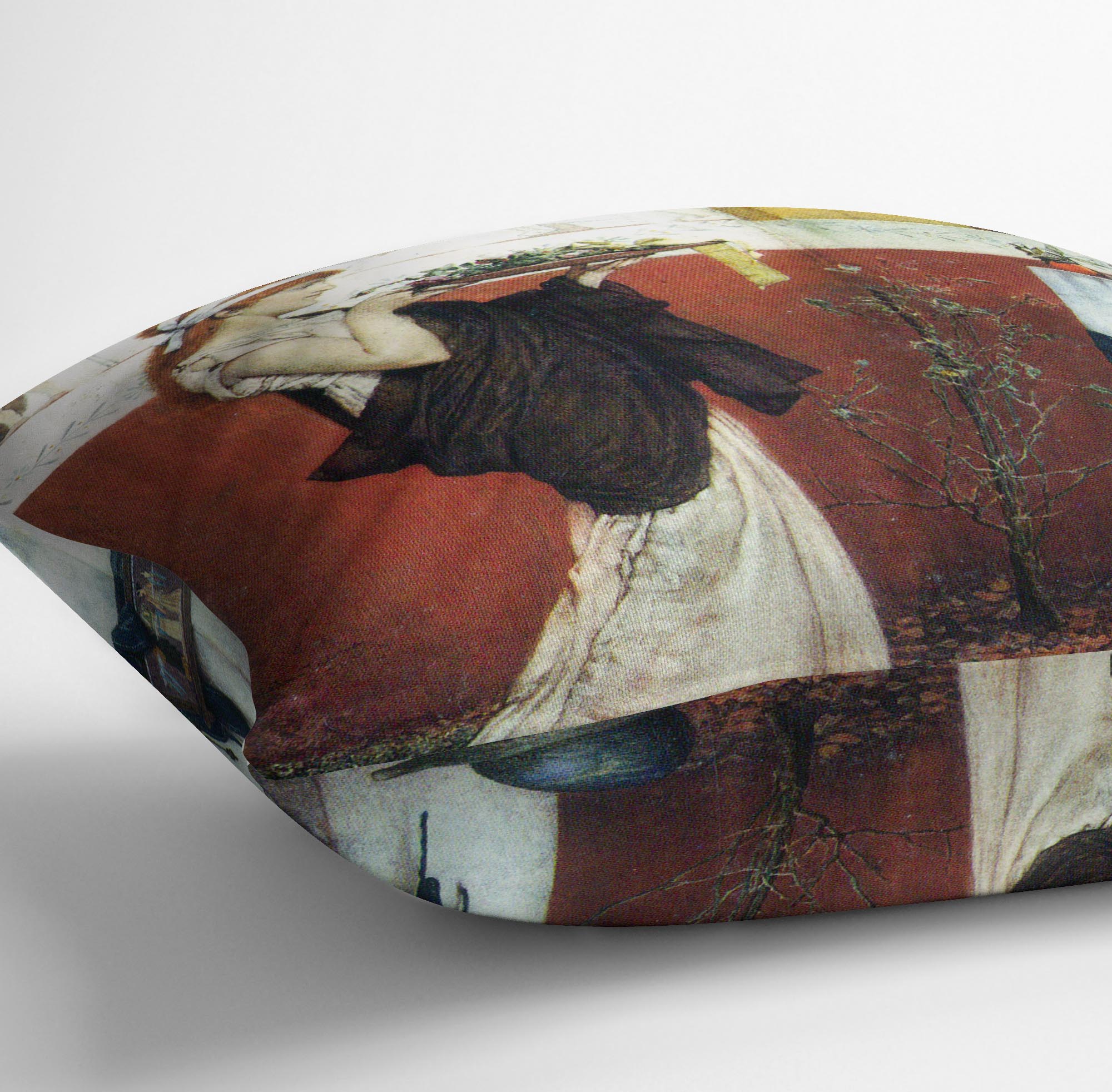 The last roses by Alma Tadema Cushion - Canvas Art Rocks - 3