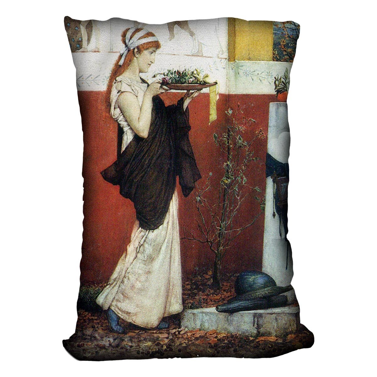 The last roses by Alma Tadema Cushion - Canvas Art Rocks - 4