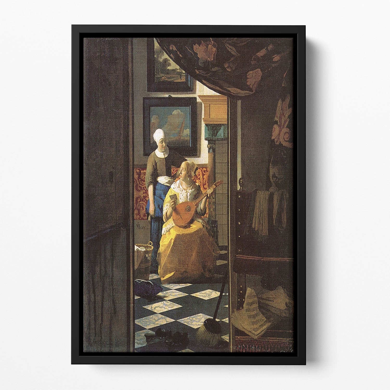 The love letter by Vermeer Floating Framed Canvas