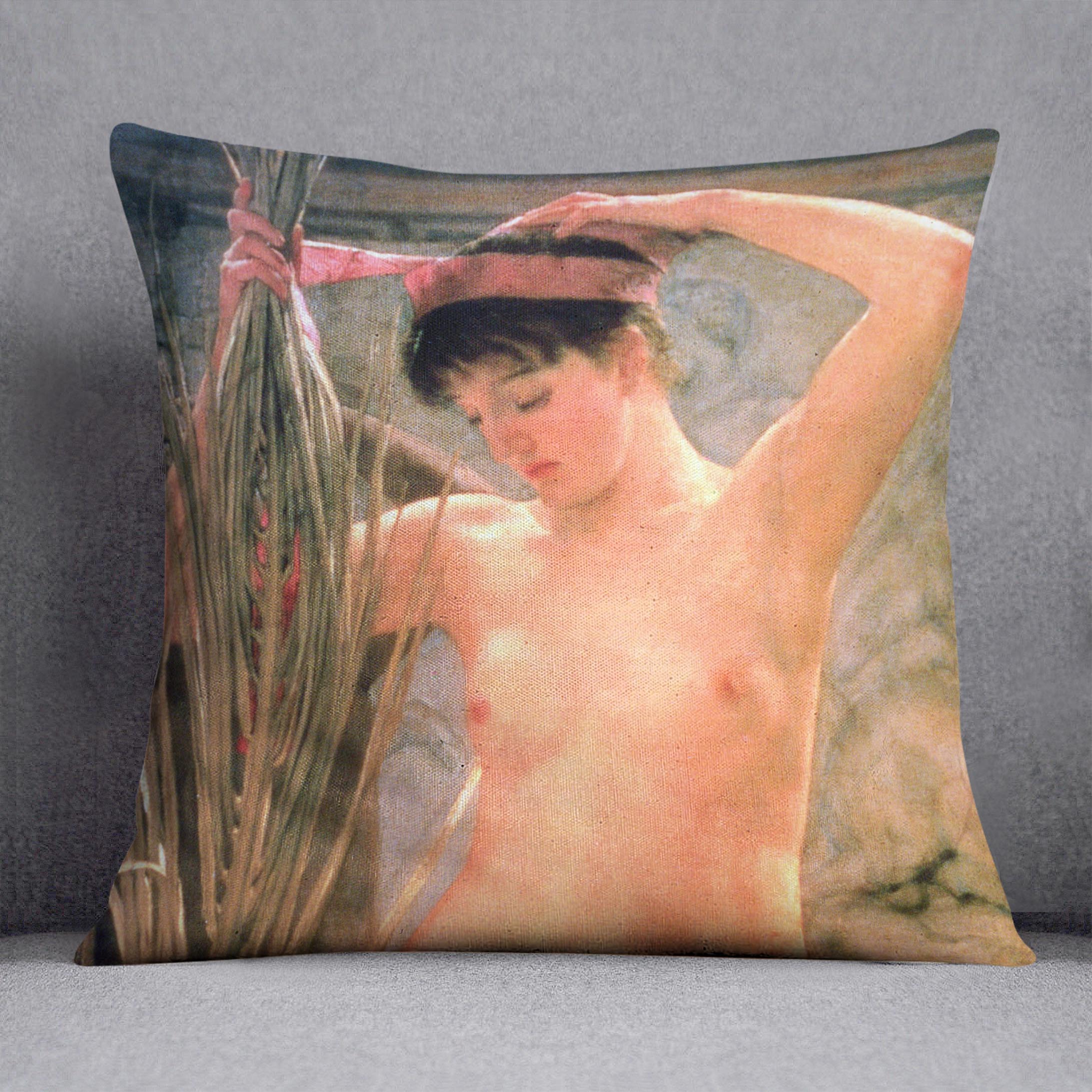 The model of a sculptor Venus Esquilina detail by Alma Tadema Cushion - Canvas Art Rocks - 1