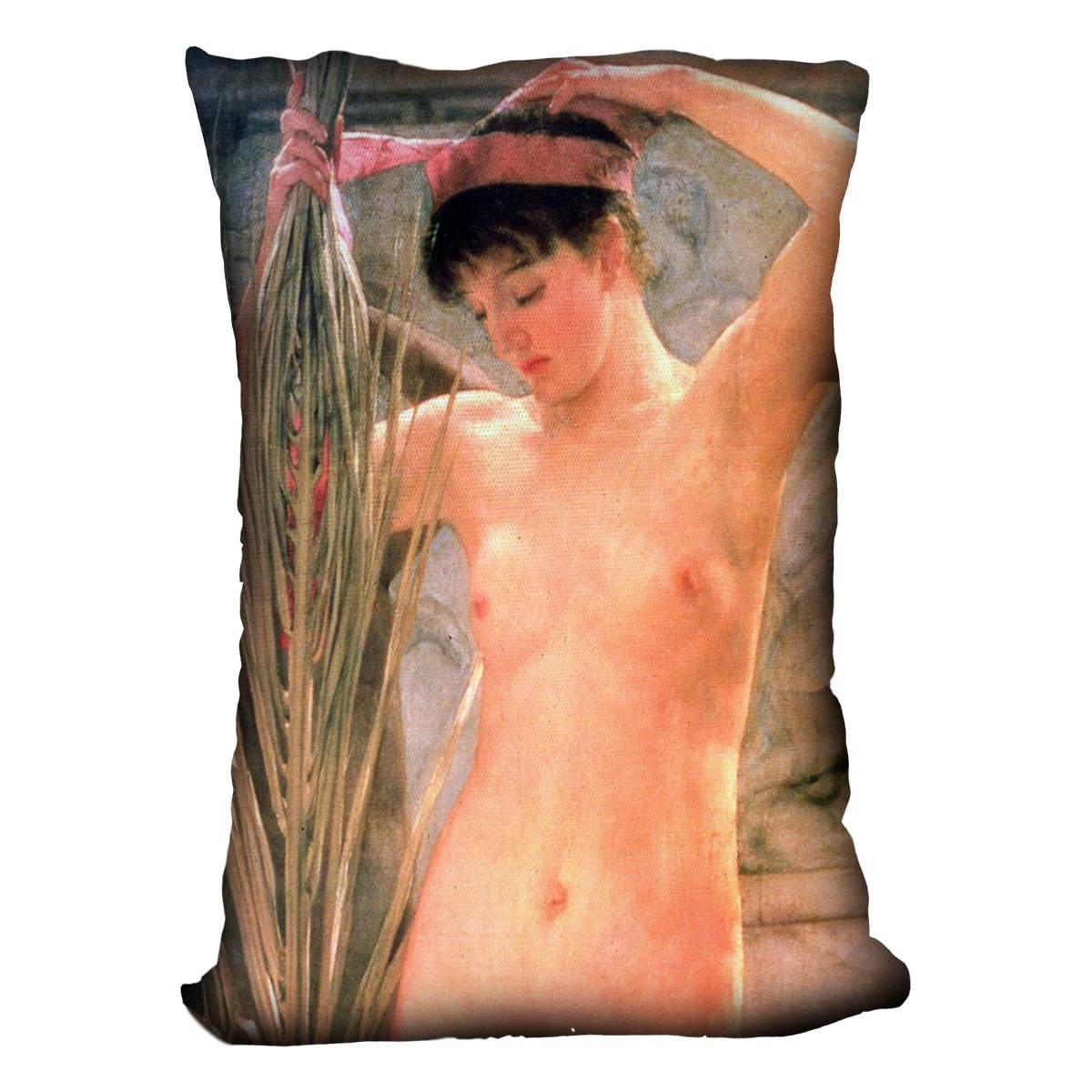 The model of a sculptor Venus Esquilina detail by Alma Tadema Cushion - Canvas Art Rocks - 4
