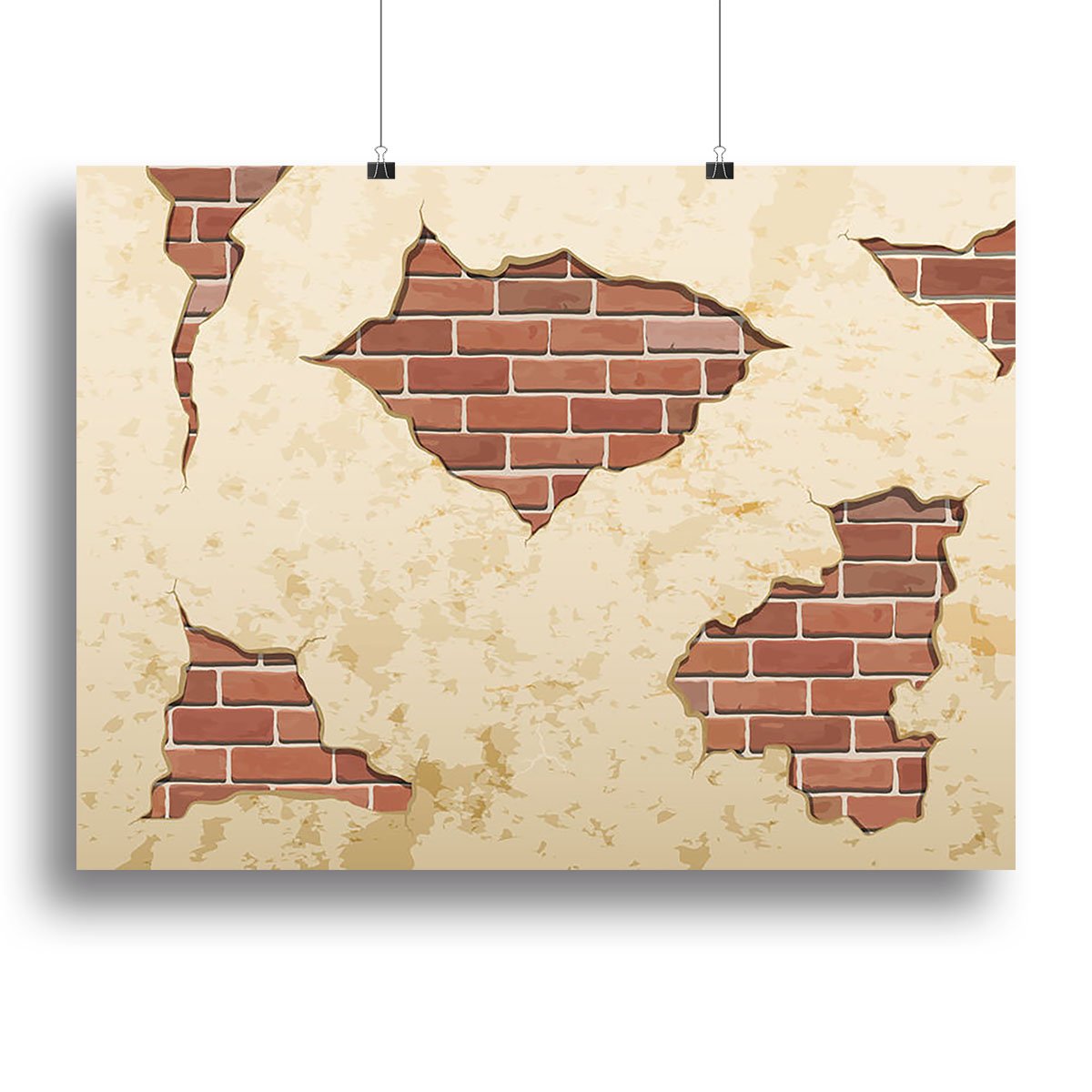 The old shabby concrete and brick cracks Canvas Print or Poster