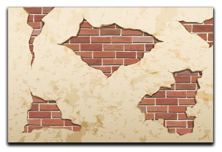 The old shabby concrete and brick cracks Canvas Print or Poster - Canvas Art Rocks - 1