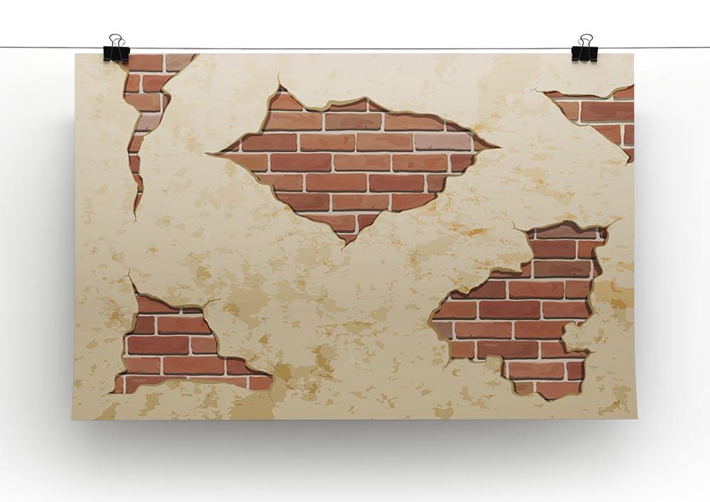 The old shabby concrete and brick cracks Canvas Print or Poster - Canvas Art Rocks - 2