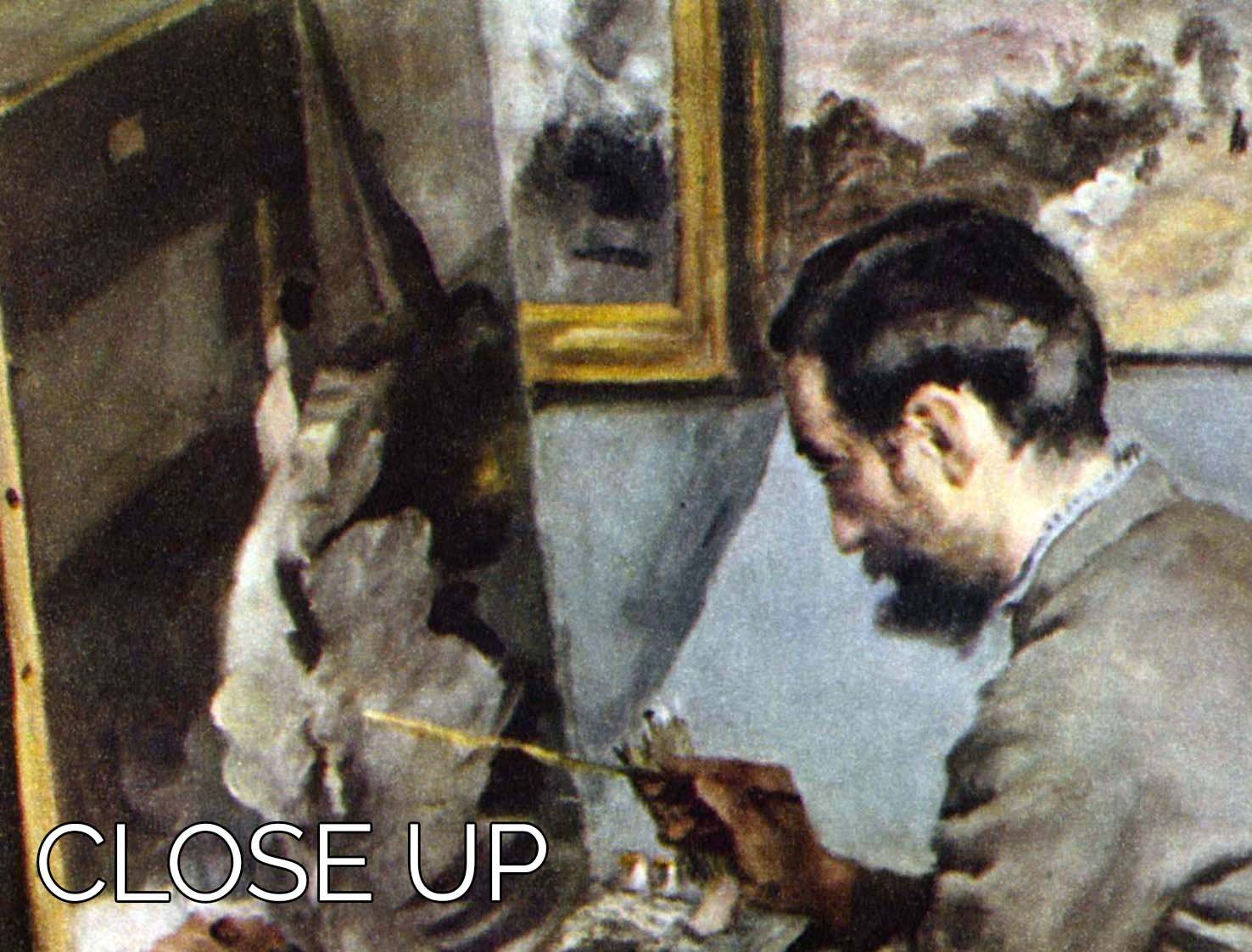 The painter in the studio of Bazille by Renoir 3 Split Panel Canvas Print - Canvas Art Rocks - 3