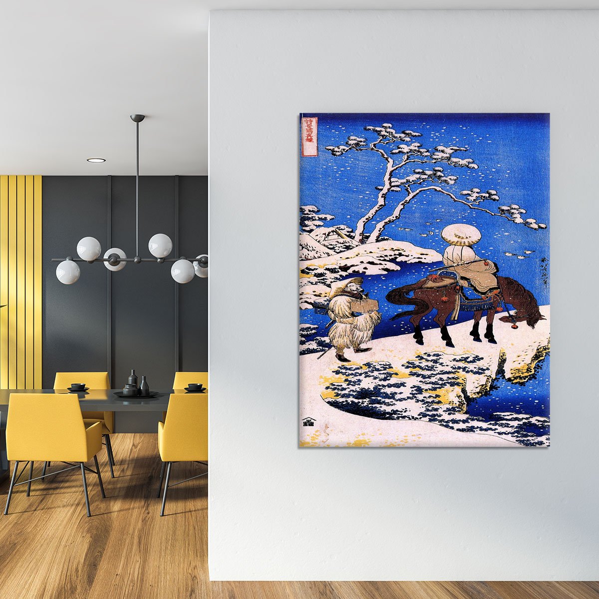 The poet Teba on a horse by Hokusai Canvas Print or Poster