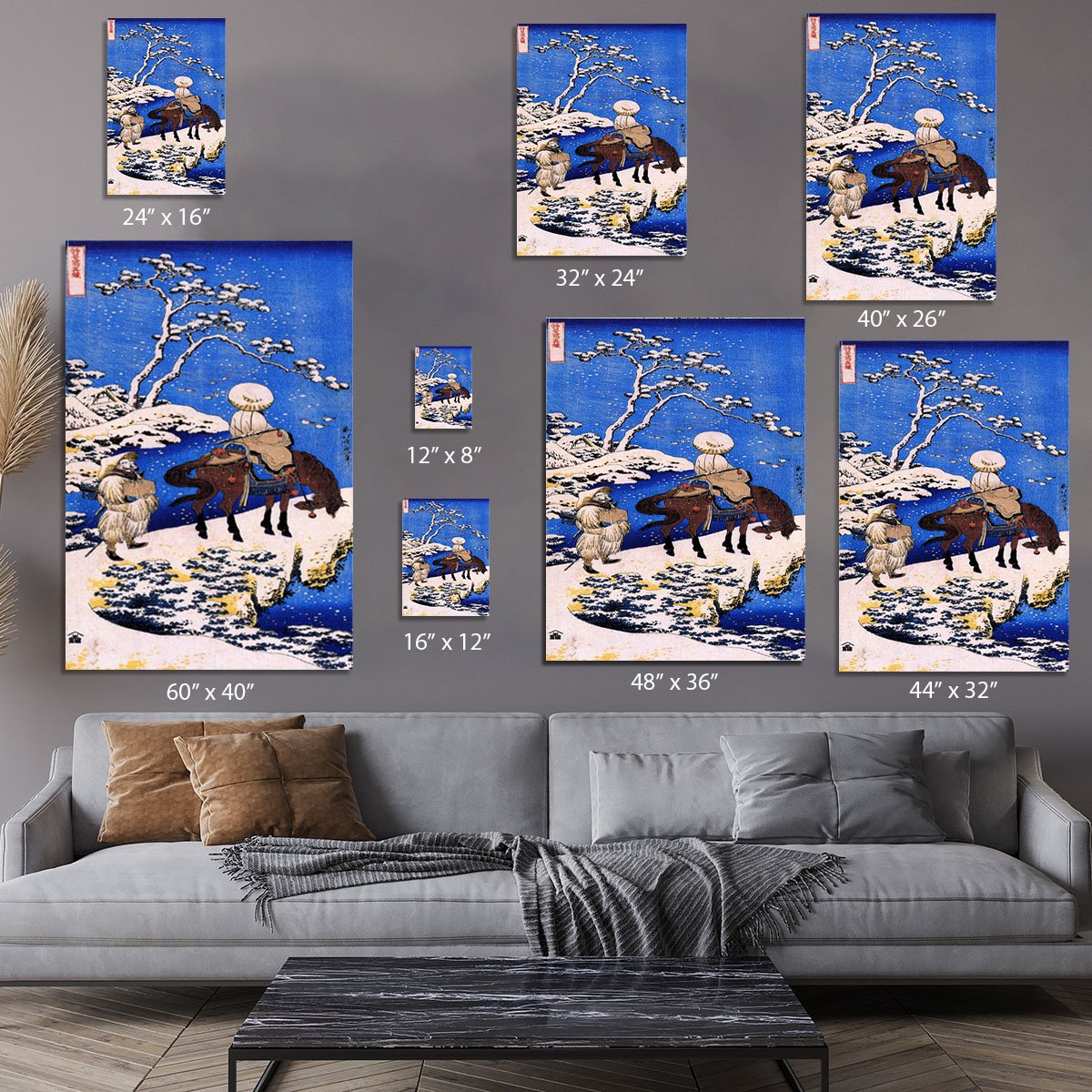 The poet Teba on a horse by Hokusai Canvas Print or Poster