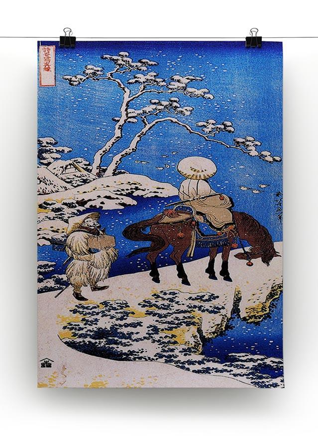 The poet Teba on a horse by Hokusai Canvas Print or Poster - Canvas Art Rocks - 2