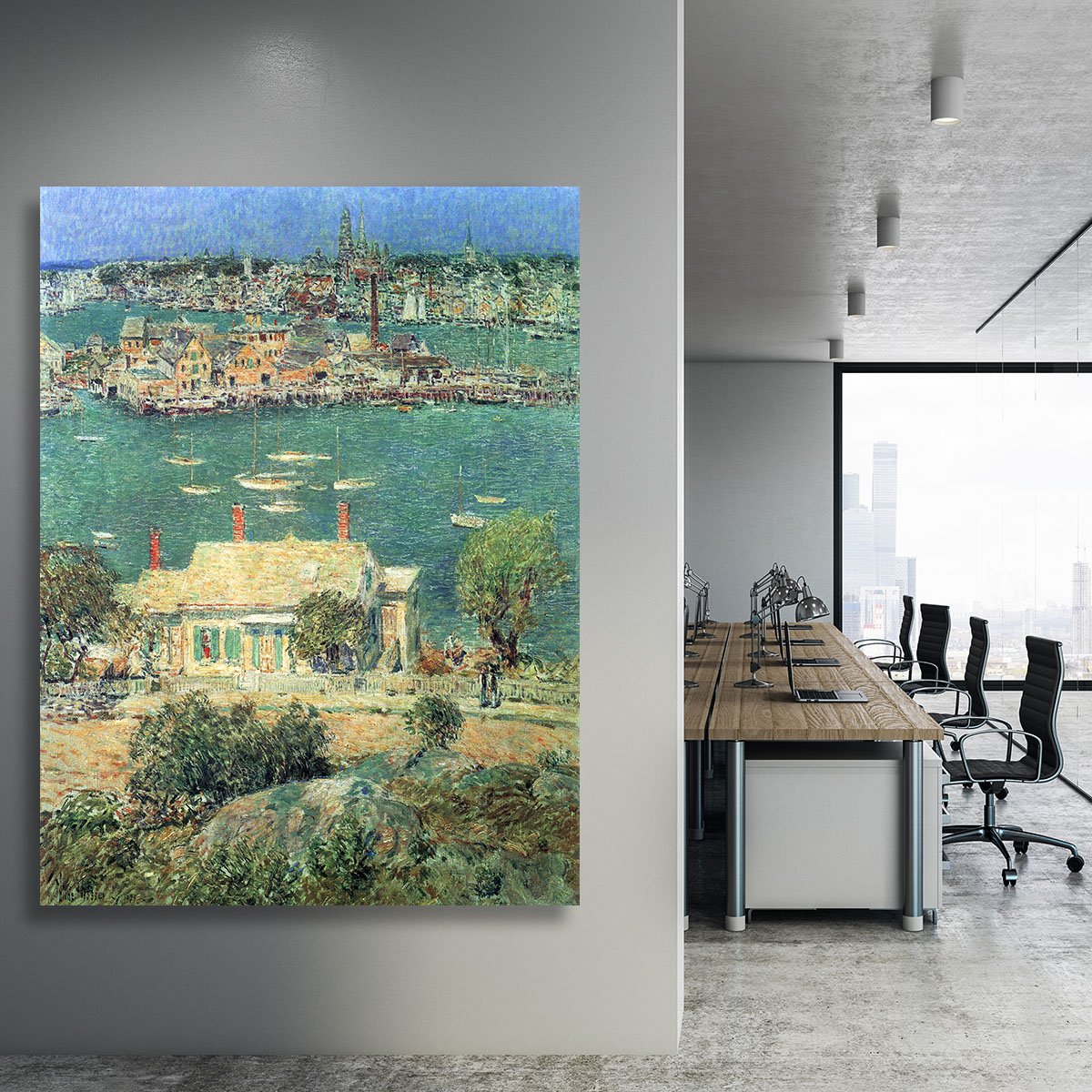 The port of Gloucester 2 by Hassam Canvas Print or Poster