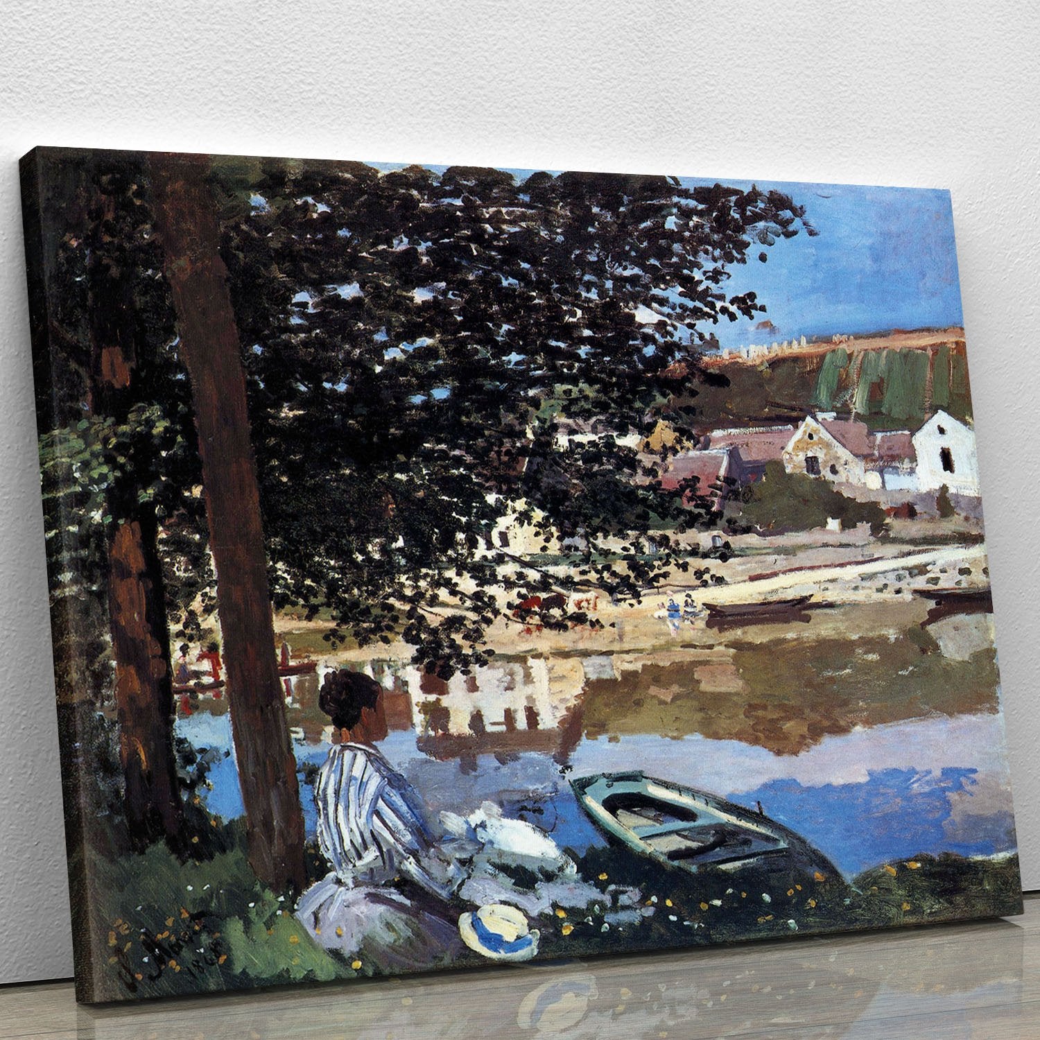 The river has burst its banks by Monet Canvas Print or Poster