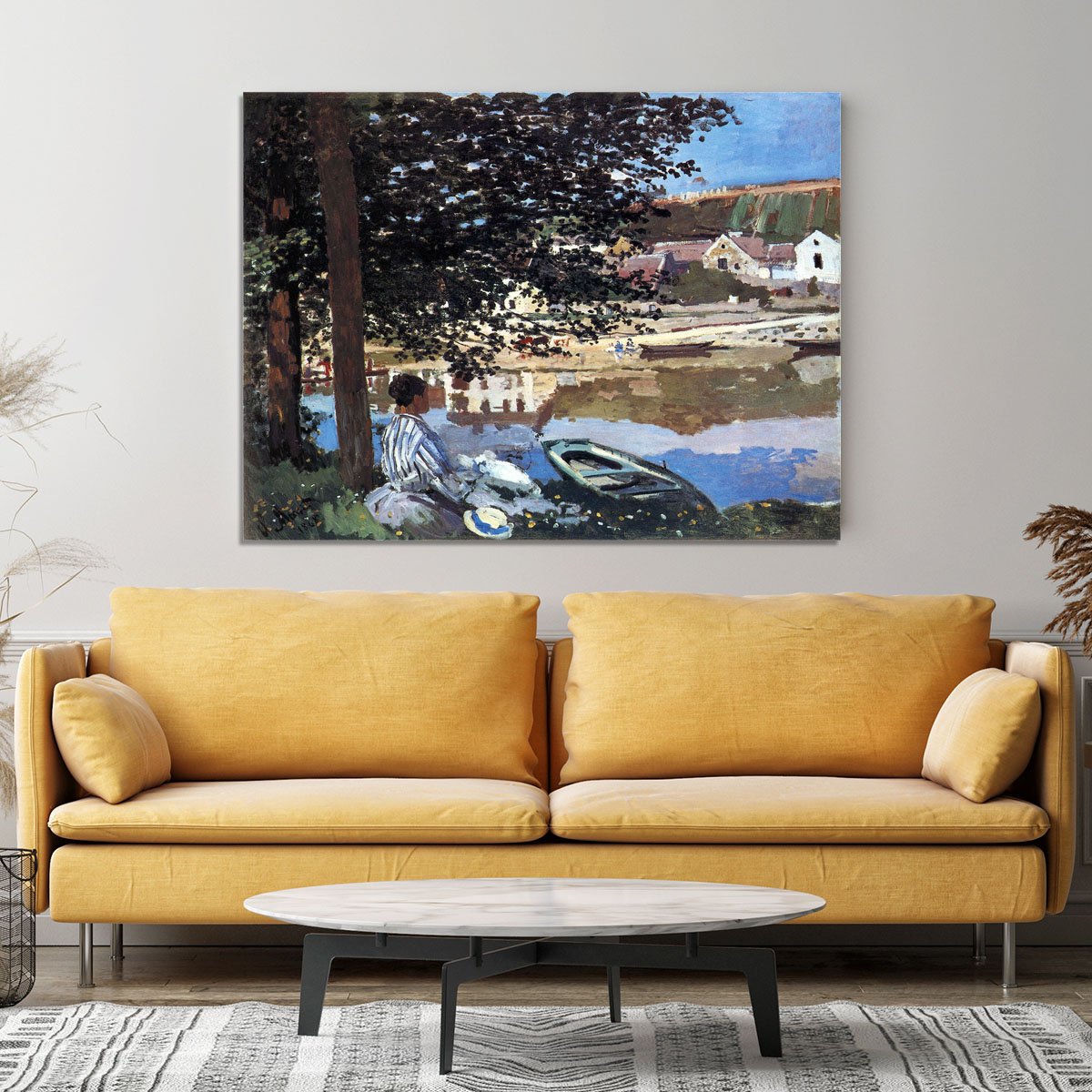 The river has burst its banks by Monet Canvas Print or Poster