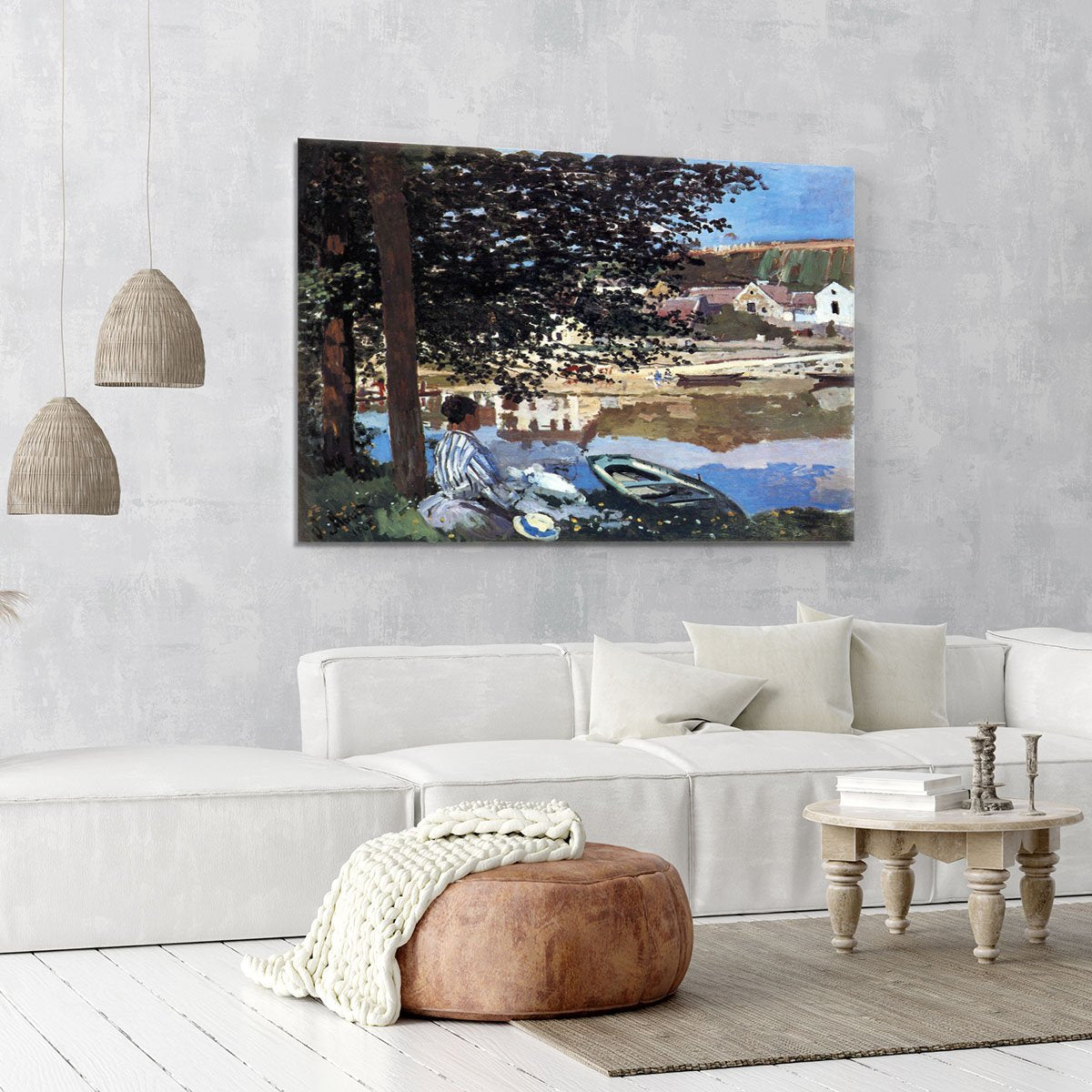 The river has burst its banks by Monet Canvas Print or Poster