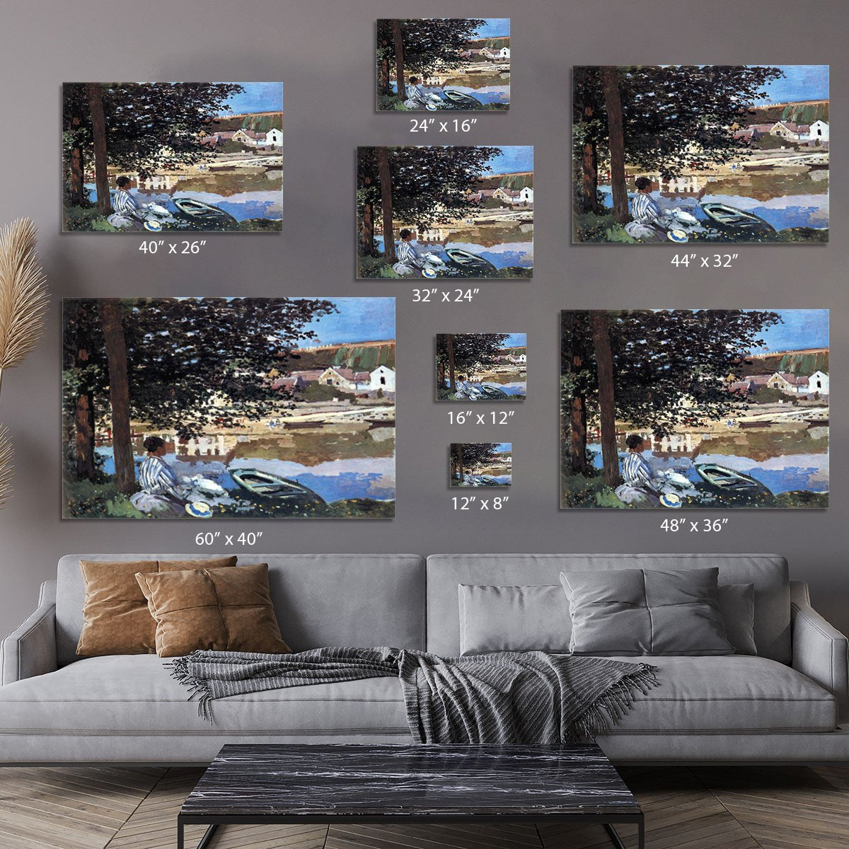 The river has burst its banks by Monet Canvas Print or Poster