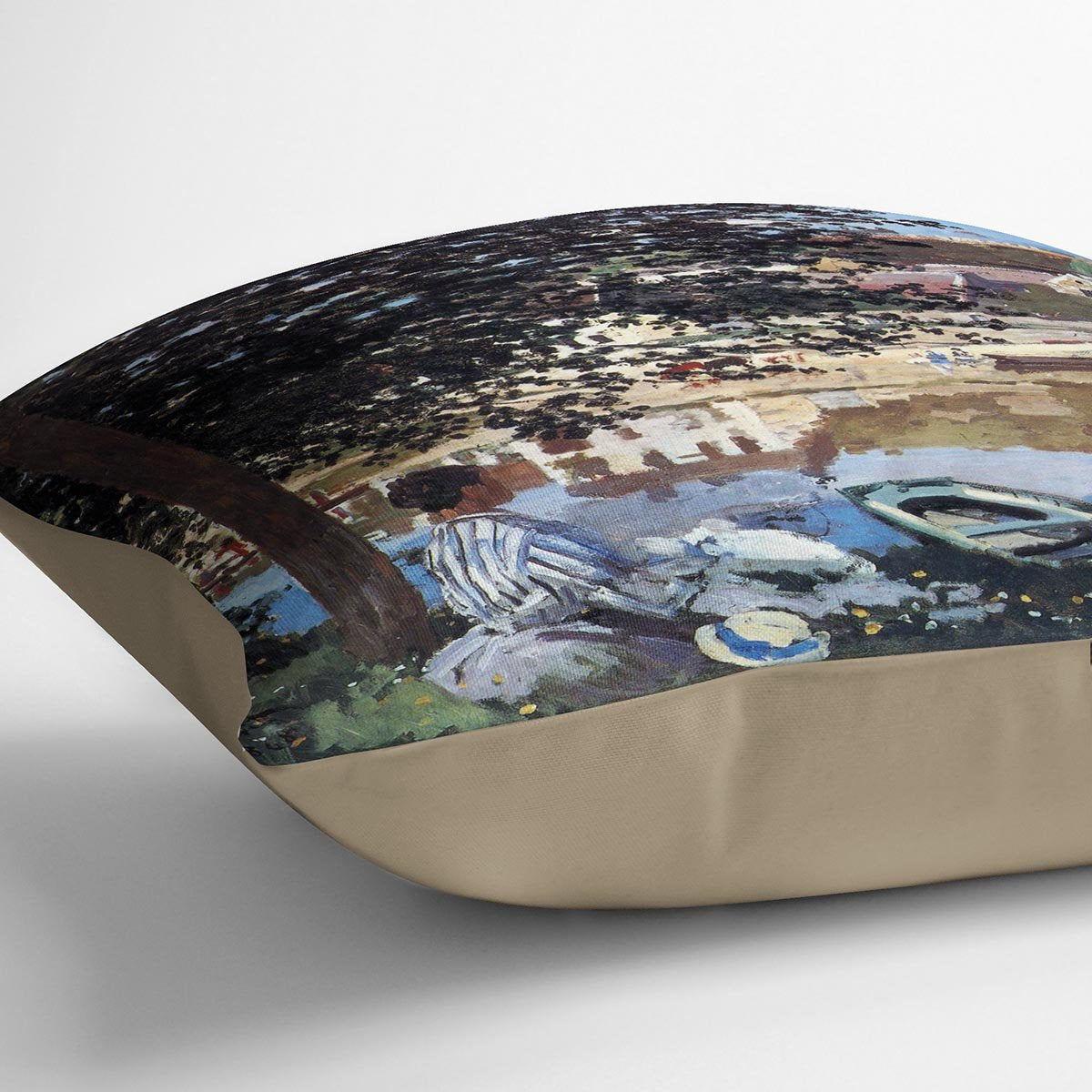 The river has burst its banks by Monet Throw Pillow