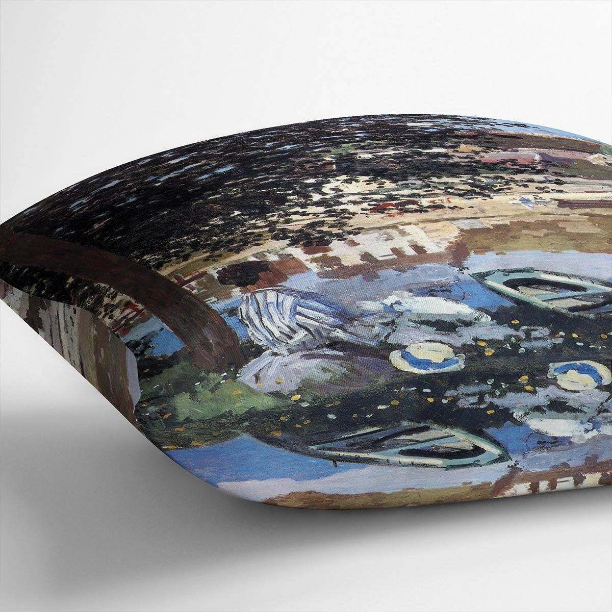 The river has burst its banks by Monet Throw Pillow