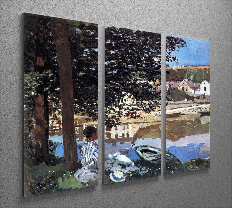 The river has burst its banks by Monet Split Panel Canvas Print - Canvas Art Rocks - 4