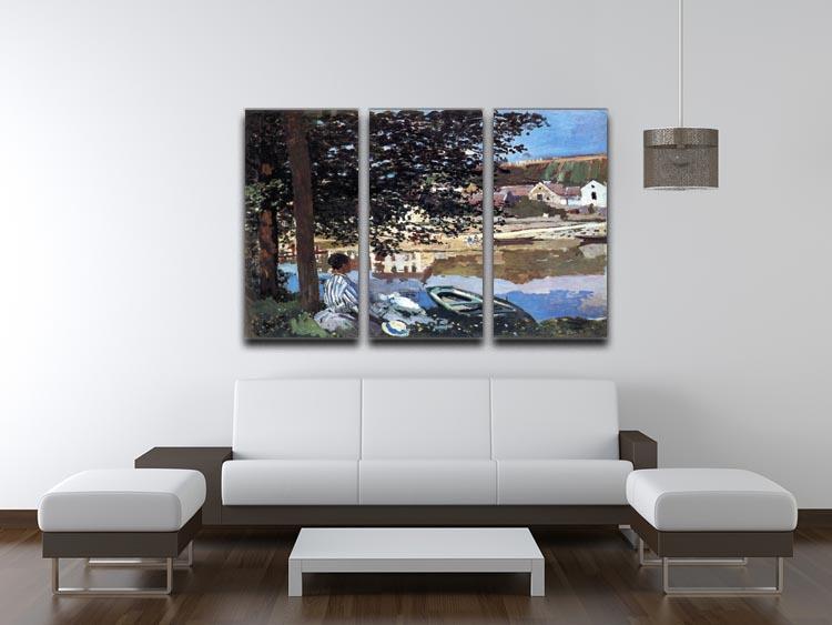 The river has burst its banks by Monet Split Panel Canvas Print - Canvas Art Rocks - 4