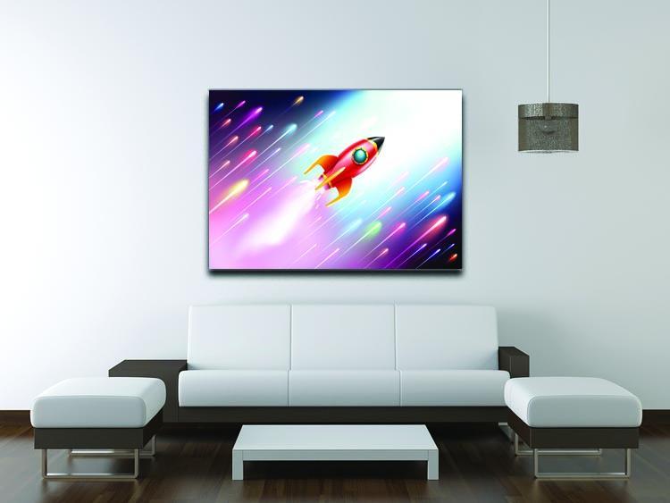 The rocket ship flying in the space Canvas Print or Poster - Canvas Art Rocks - 4