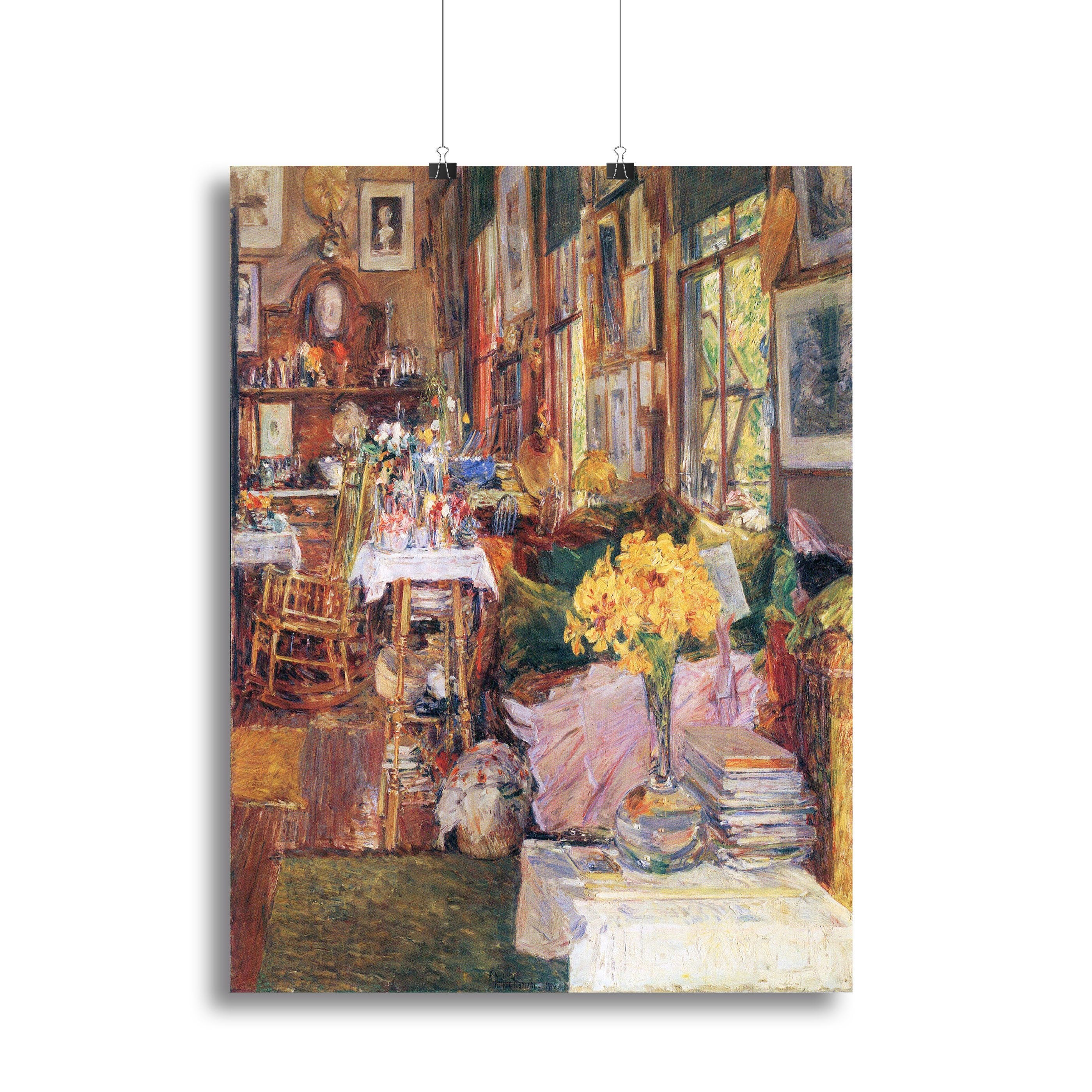The room of flowers by Hassam Canvas Print or Poster