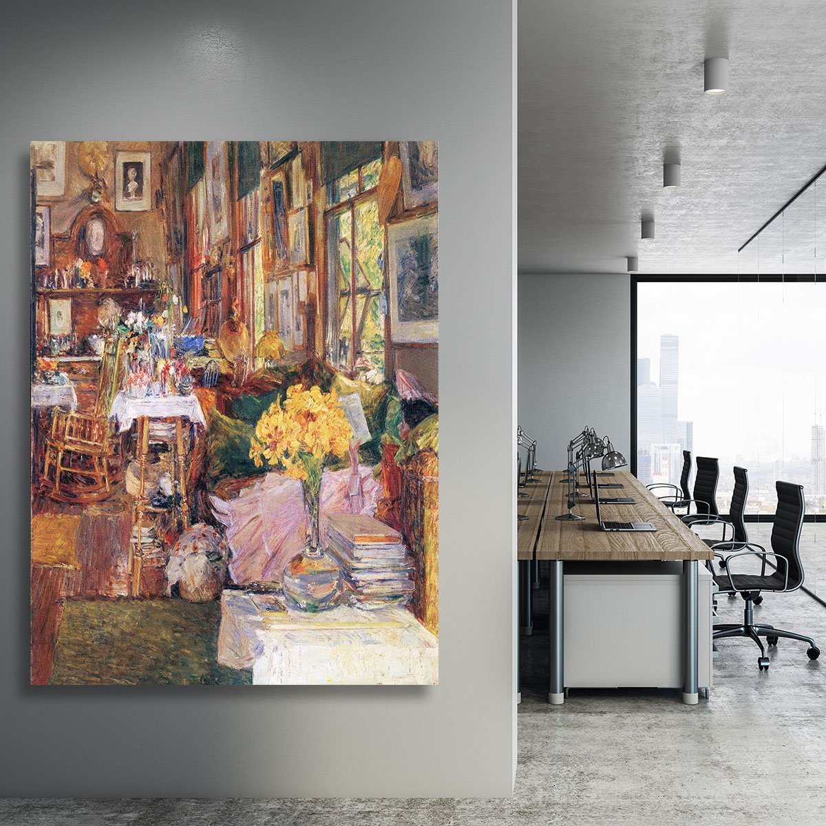 The room of flowers by Hassam Canvas Print or Poster
