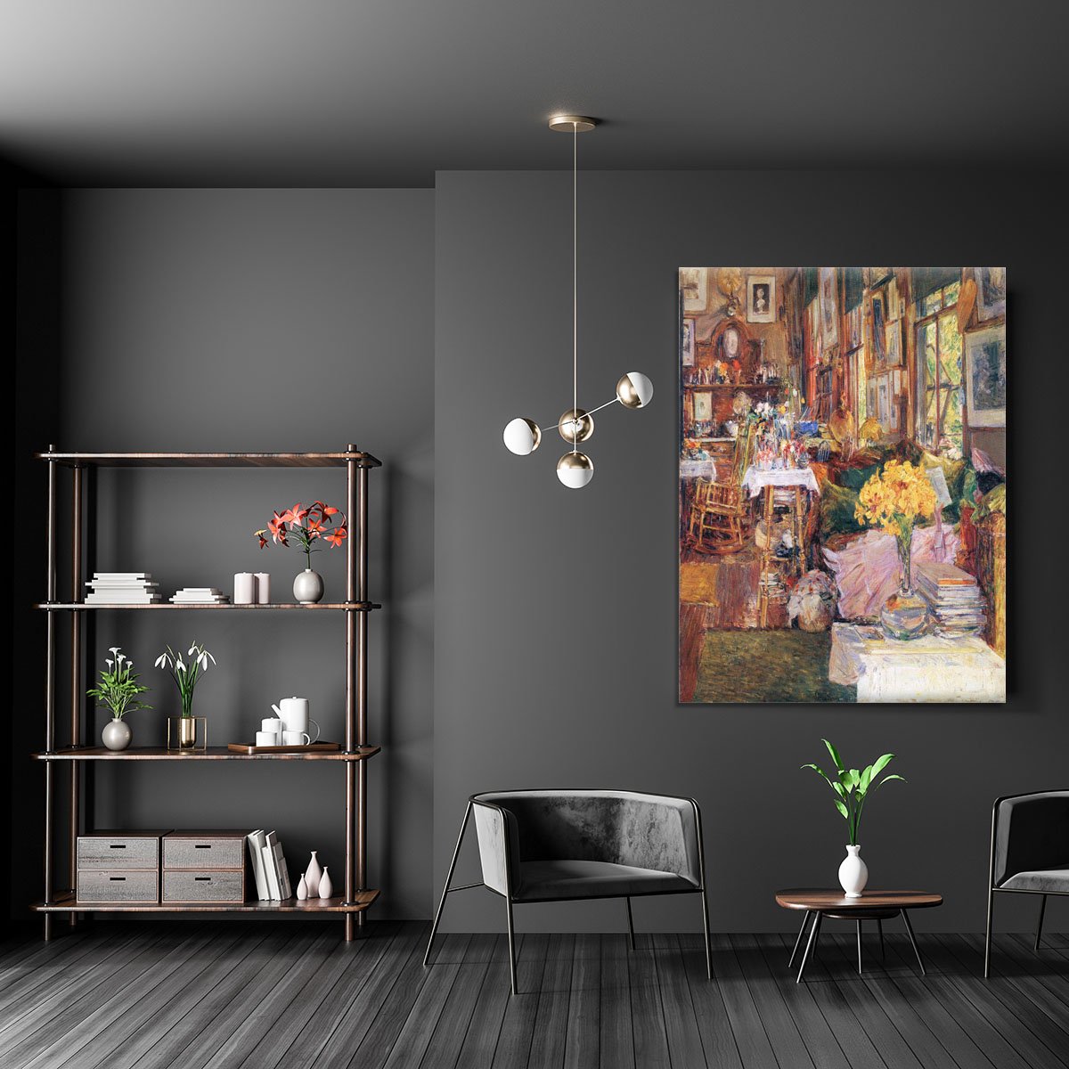 The room of flowers by Hassam Canvas Print or Poster