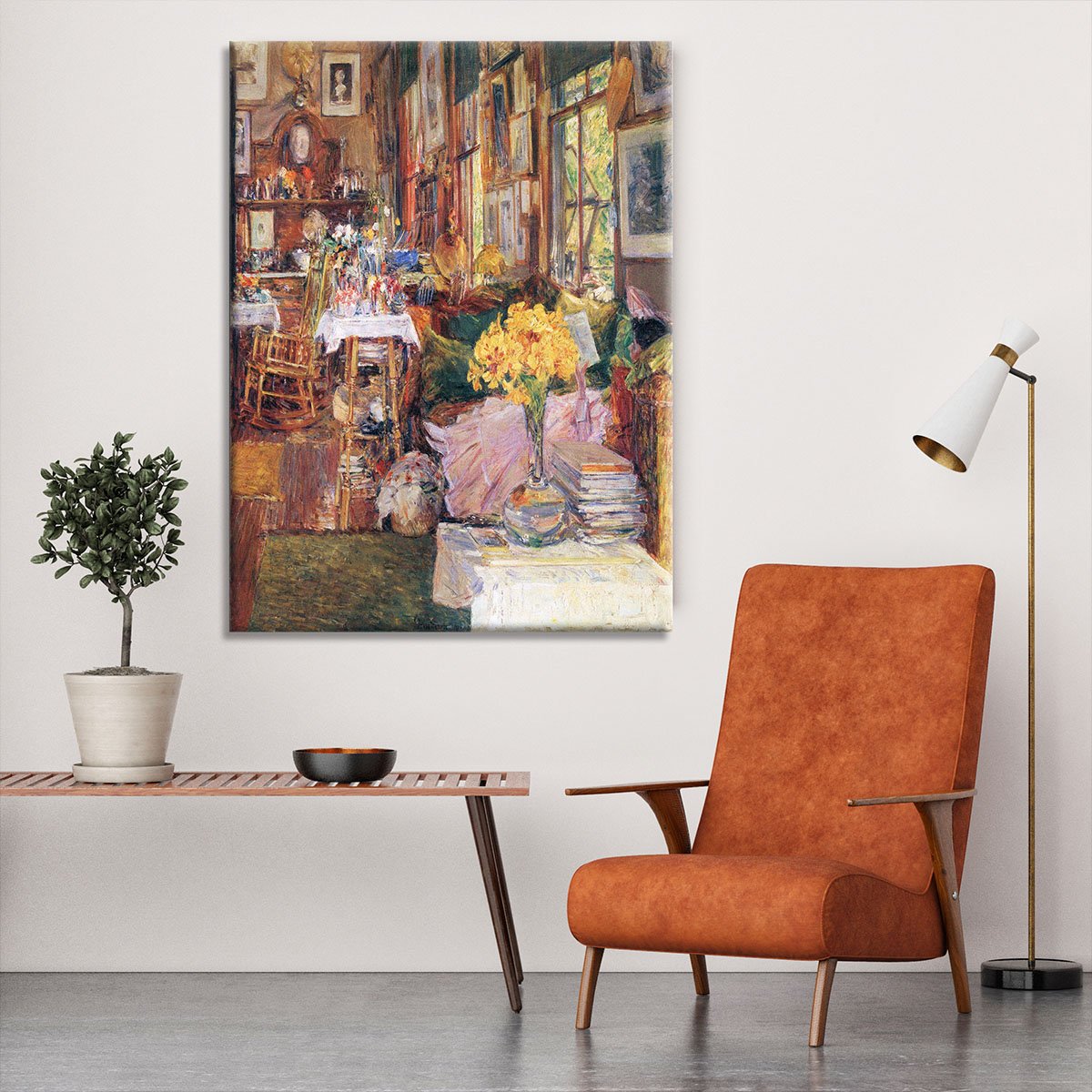 The room of flowers by Hassam Canvas Print or Poster