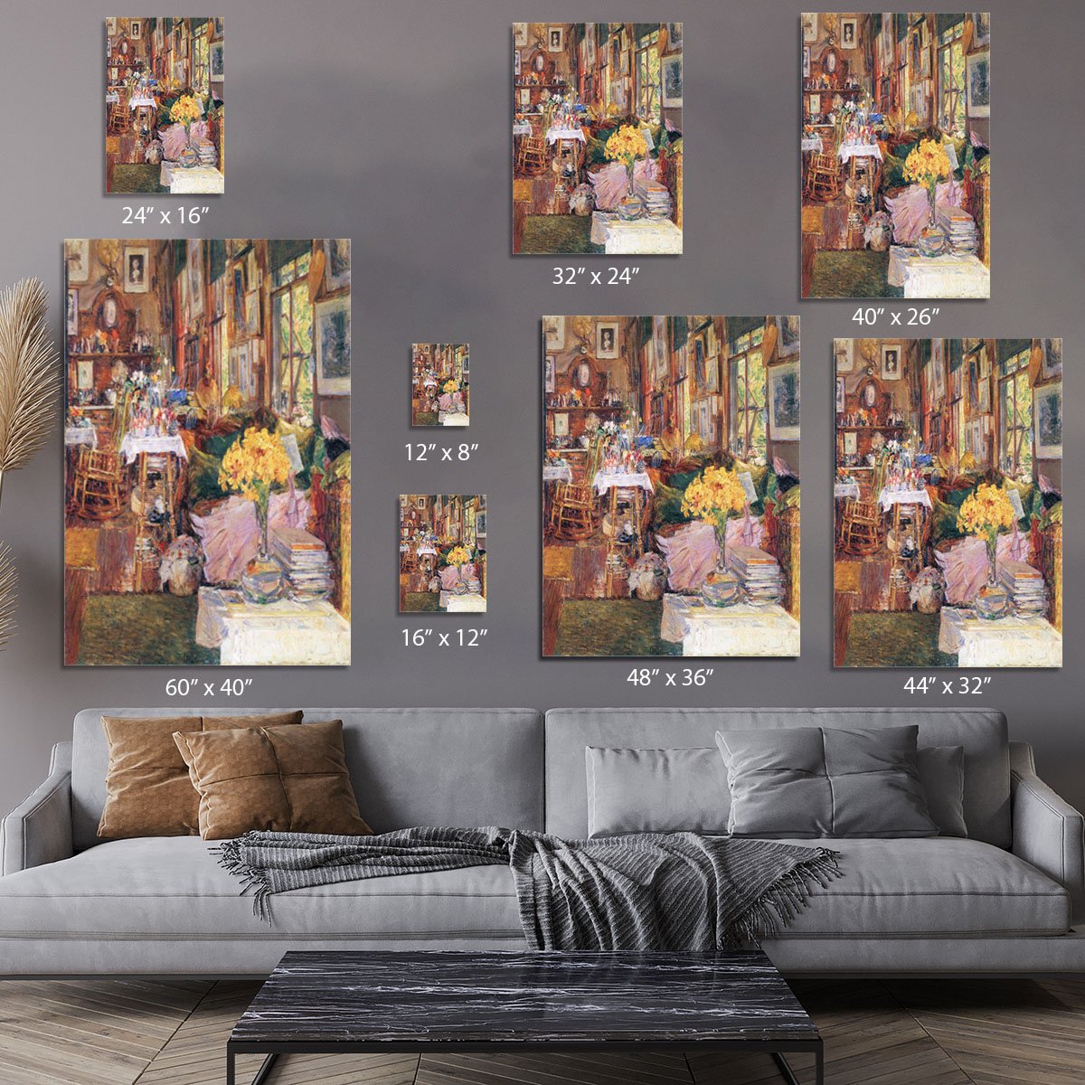 The room of flowers by Hassam Canvas Print or Poster