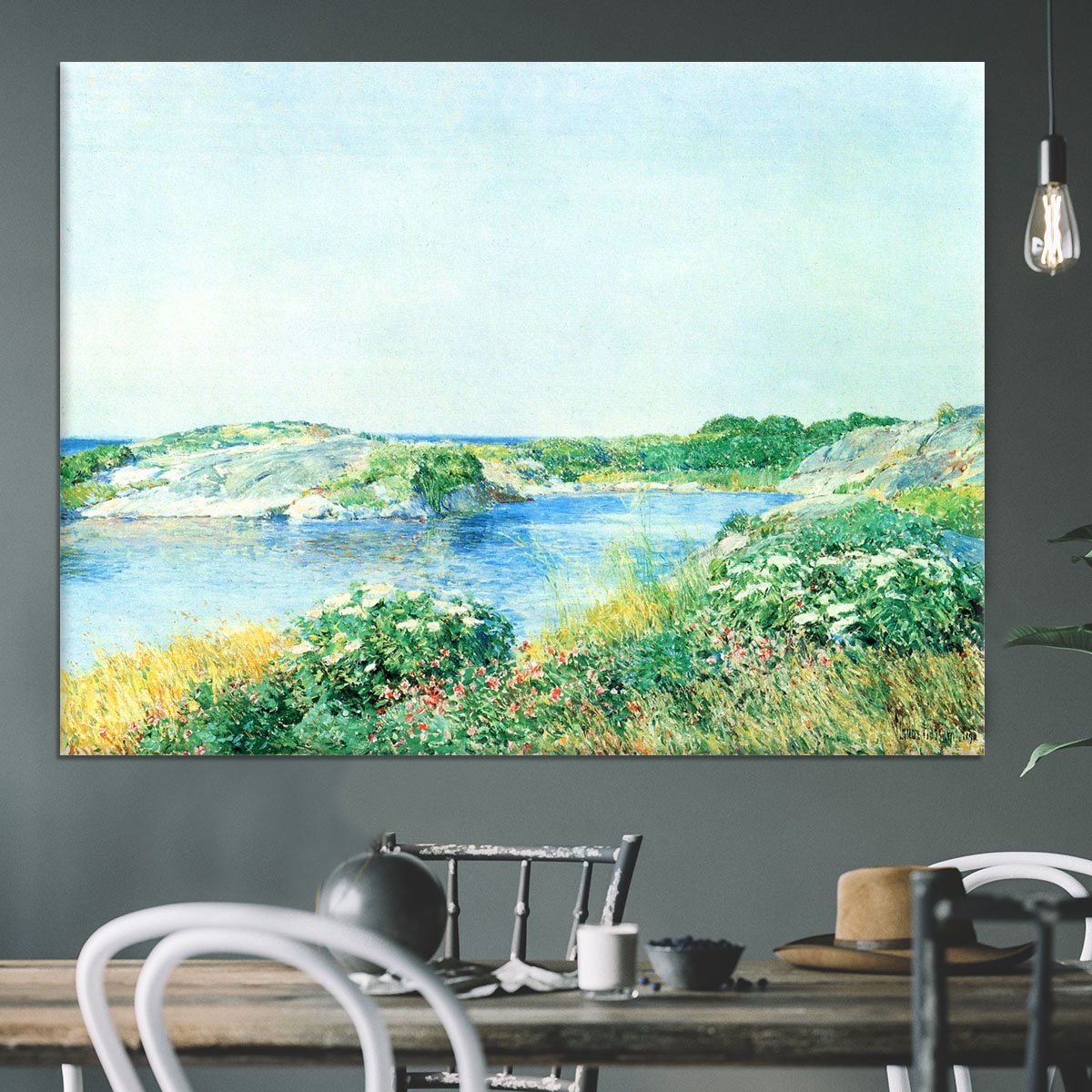 The small pond by Hassam Canvas Print or Poster