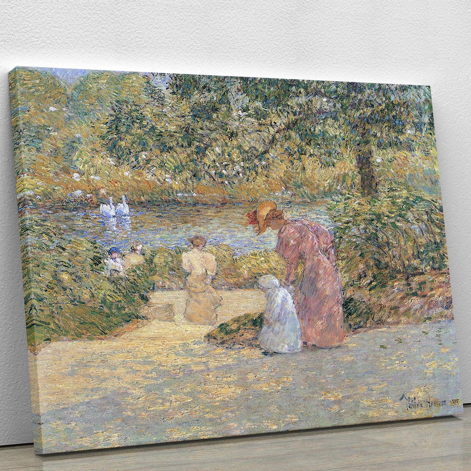 The staircase at Central Park by Hassam Canvas Print or Poster