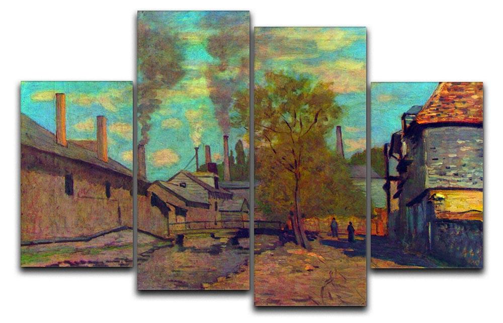 The stream of Robec by Claude Monet 4 Split Panel Canvas  - Canvas Art Rocks - 1