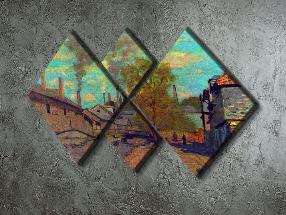 The stream of Robec by Claude Monet 4 Square Multi Panel Canvas - Canvas Art Rocks - 2